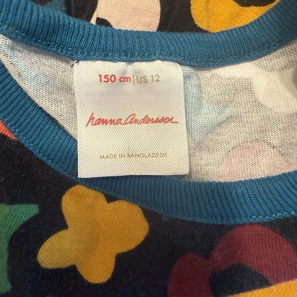 Hanna Andersson Elizabeth Playdress Girls Sz 12 Navy Floral Long Sleeves EUC - Picture 6 of 13